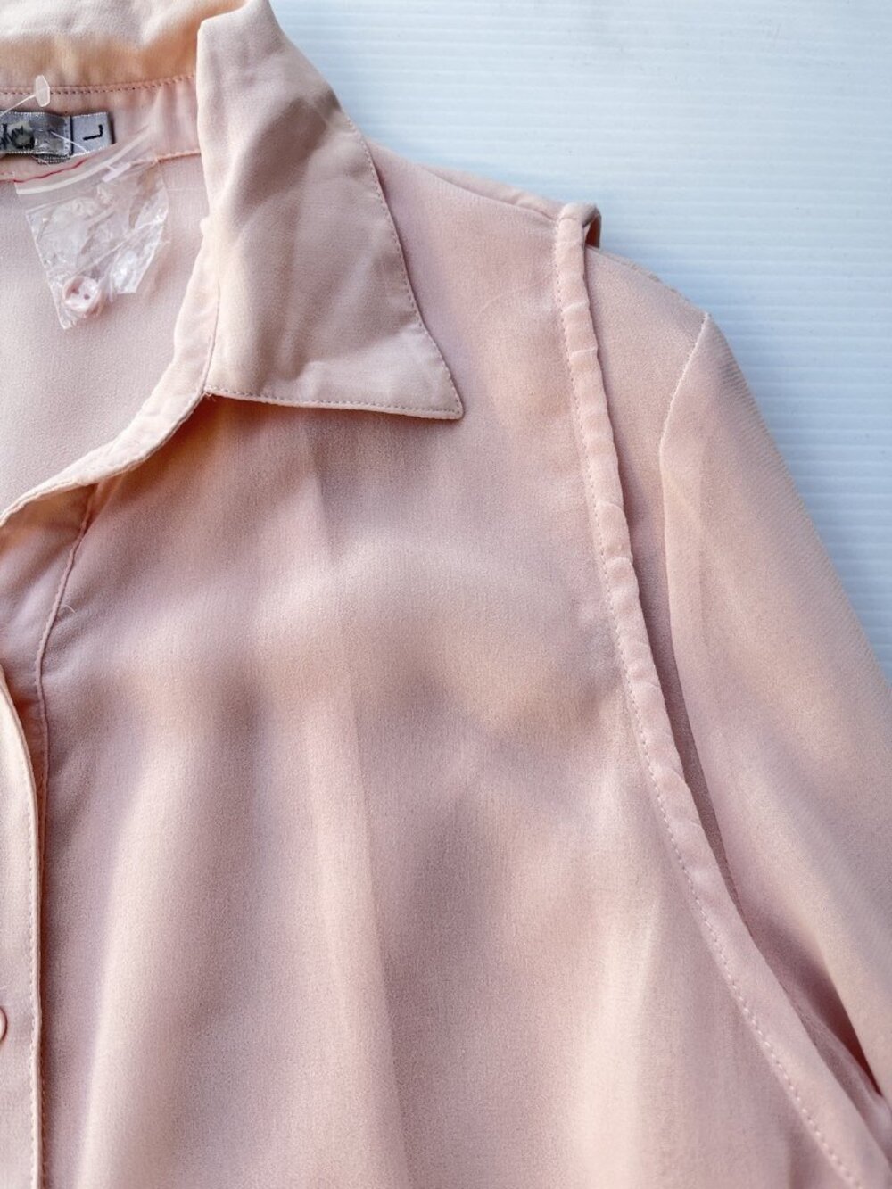 Pink Button Down Tunic Blouse Long Sleeve Size L NWOT - Picture 6 of 9